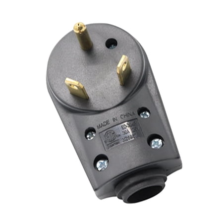 Heavy Duty RV Replacement Male Plug with Ergonomic Grip Handle Rust And