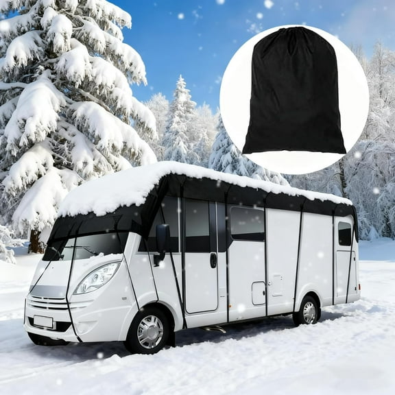 Heavy Duty RV Roof Cover, RV Roof Covers for Winter, Waterproof & UV Resistant for RVs Class A/B/C Motorhomes, Popup & Truck Campers(Black, 34 * 10ft)