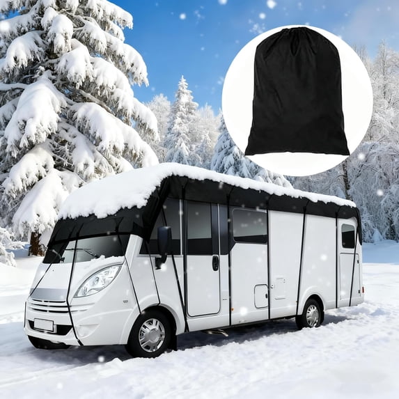 Heavy Duty RV Roof Cover, RV Roof Covers for Winter, Waterproof & UV Resistant for RVs Class A/B/C Motorhomes, Popup & Truck Campers(Black, 41 * 10ft)