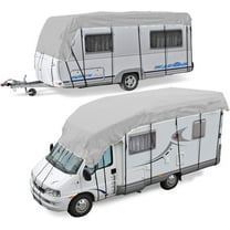 Heavy Duty RV Roof Cover, Waterproof & UV Resistant for RVs, Class A/B/C Motorhomes, Popup & Truck Campers, Travel Trailers, Fits 16ft to 41ft RVs (White, 6.5*3M)