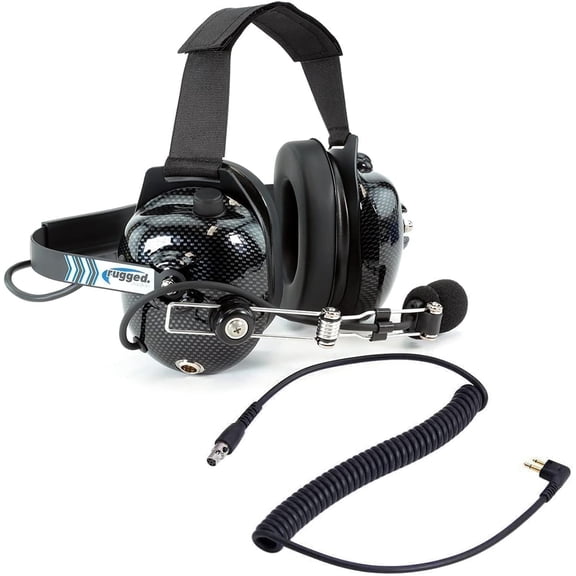 Heavy-Duty Racing Communication Headset with Noise-Canceling Mic, Hearing Protection, Volume Knob, 3.5mm Jack, Compatible with Handheld 2-Way Radios