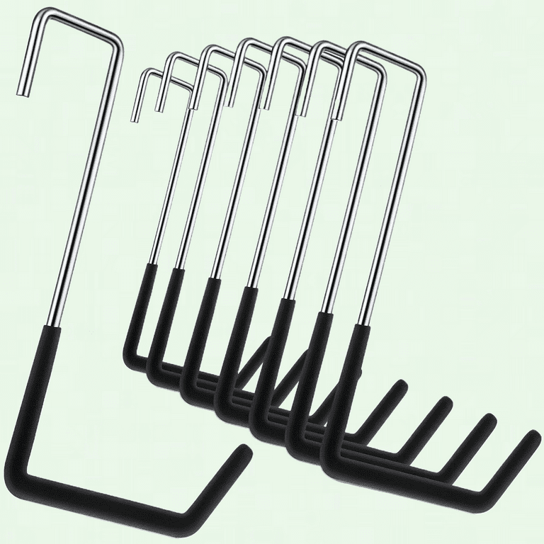 Heavy Duty Rafter Hooks 8 Pieces Black Vinyl Coated S Hooks for Bike Hangers and Garage Storage Organizer