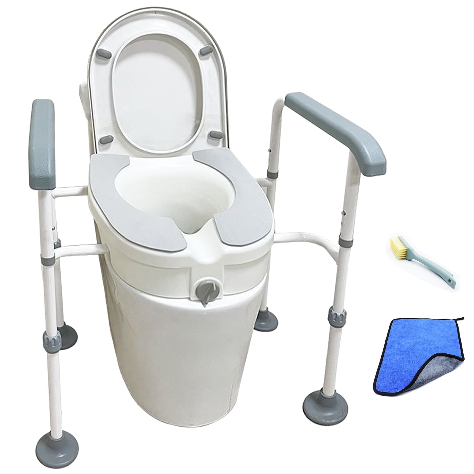 Heavy Duty High Rise Toilet Seat, 450lbs, Adjustable, Padded Elevated ...