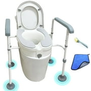 Magicorange Upgrade Raised Toilet Seat with Handles 450lbs, Fit Most Toilet, Heavy Duty Adjustable Toilet Safety Chair for Seniors Handicap