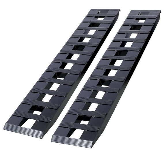Heavy-Duty Ramps with Top Hook Attaching End, Universal Loading Ramp for Motorcycle, Tractor, ATV/UT 72" X 14" 8800 LBS 1 Pair 2 Ramps Aluminum ,Black Coating,