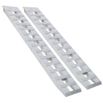 Heavy-Duty Ramps with Top Hook Attaching End, Universal Loading Ramp for Motorcycle, Tractor, ATV/UT 84" X 14" 6600 LBS 1 Pair 2 Ramps Silver Aluminum,