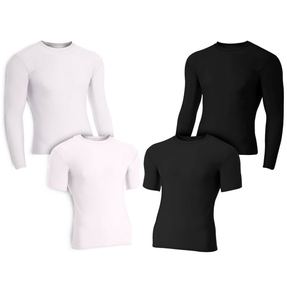 Heavy Duty Rash Guard Compression Shirts, Martial Arts, BJJ, MMA Grappling No-Gi (BK, LS, LG)
