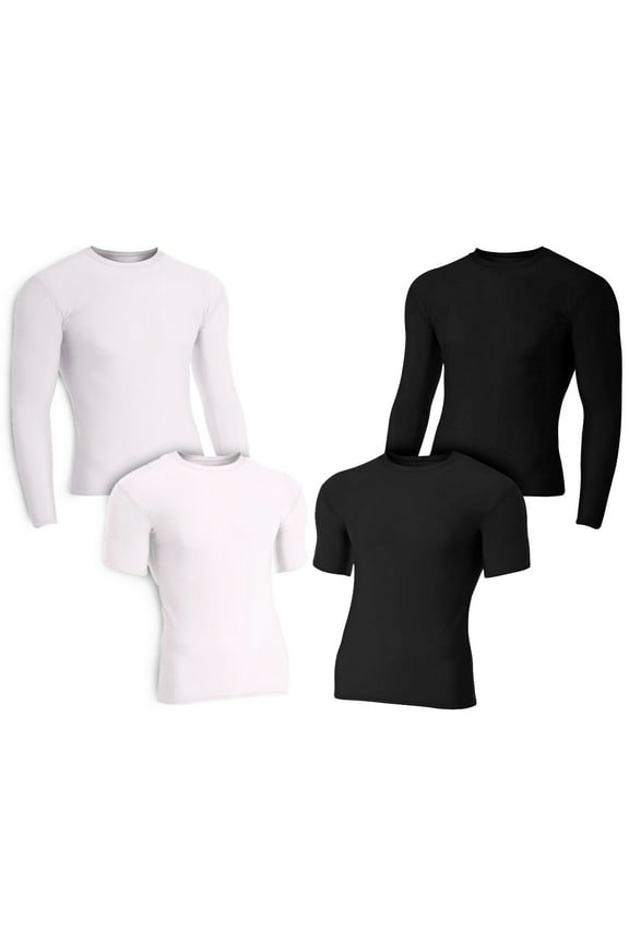 Heavy Duty Rash Guard Compression Shirts, Martial Arts, BJJ, MMA Grappling No-Gi (BK, LS, SM)
