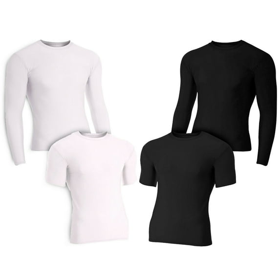 Heavy Duty Rash Guard Compression Shirts, Martial Arts, BJJ, MMA Grappling No-Gi (BK, LS, XL)