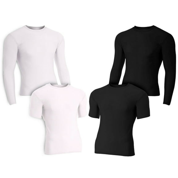 Heavy Duty Rash Guard Compression Shirts, Martial Arts, BJJ, MMA Grappling No-Gi (WH, LS, XL)