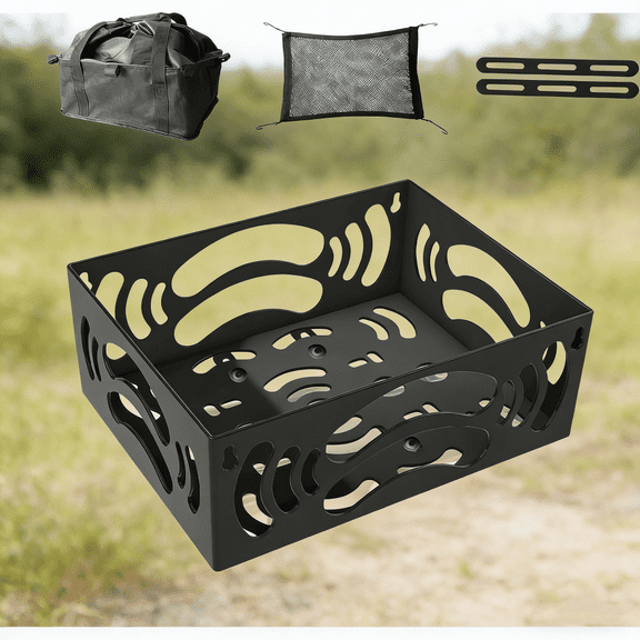 Heavy Duty Rear Bicycle Basket for Electric Bikes - 110LB Capacity, Rust-Resistant Steel with Cargo Net & Liner, Easy Installation for Daily Commute, Shopping & Delivery(Pipe/Tubing)