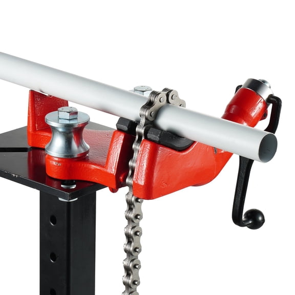 Heavy-Duty Receiver Hitch Pipe Vise 26" Chain, Cast Iron Base, Adjustable Height, Fits 1/8"-5" Pipe