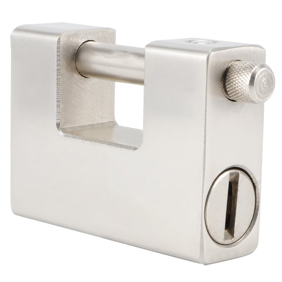 Heavy Duty Rectangular Padlock, 3.7-inch High Security Anti-Theft Door Lock, Silver