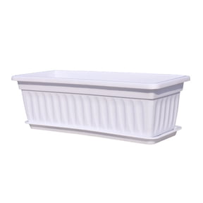 Heavy Duty Rectangular Plastic Planter Box Window Flower Pot Large Vegetable Growing Container for Indoor Outdoor Gardening