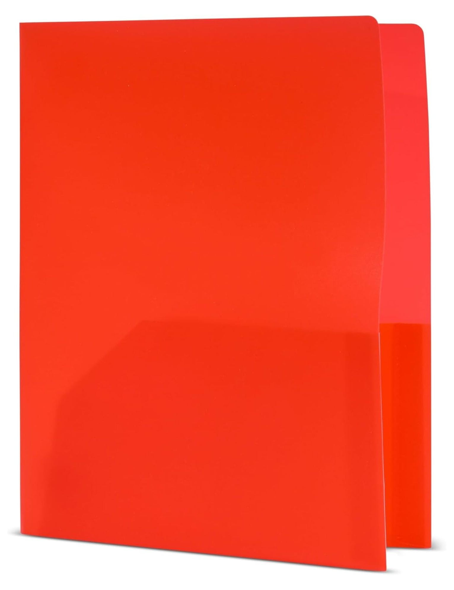 Heavy Duty Red Plastic Folders with Pockets 24 Pack. 2 Pocket Folder no Prongs. Tear-Resistant, Waterproof Letter Size 8.5x11. Heavy Duty Plastic Presentation Ready School and Office Supplies