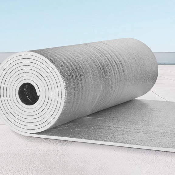 Heavy-Duty Reflective Insulation Roll, 25 Ft x 4 Ft, Foam Core Radiant Barrier for Thermal & Soundproofing, HVAC & Metal Buildings