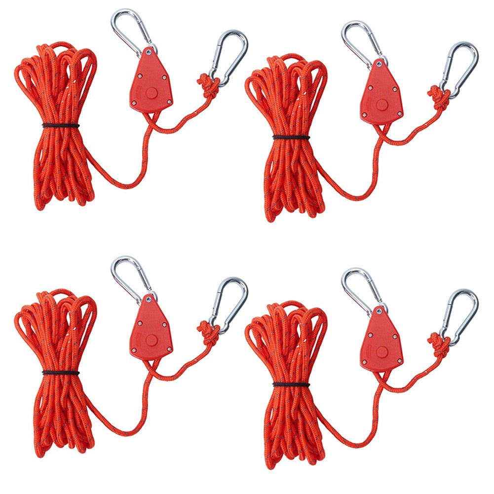 Heavy-Duty Reflective Tent Guy Ropes With Adjustable Pulley - 4Pcs ...