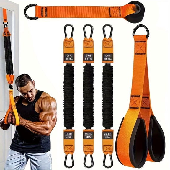 Heavy-Duty Resistance Training Set for Deltoid Press, Face Pulls, Bicep Curls  Adjustable up to 225lbs