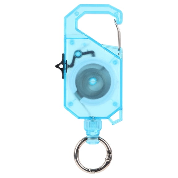 Heavy Duty Retractable Badge Reel - Thickened Retractable Carabiner Keychain with 47" Retractable Cord, Anti-Lost ID Holder for Secure Access Control, Ideal for Outdoor Hiking, 1Pc(Blue,4.6x1.8")