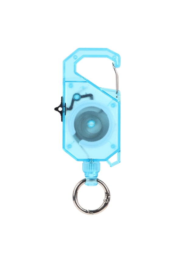 Heavy Duty Retractable Badge Reel - Thickened Retractable Carabiner Keychain with 47" Retractable Cord, Anti-Lost ID Holder for Secure Access Control, Ideal for Outdoor Hiking, 1Pc(Blue,4.6x1.8")