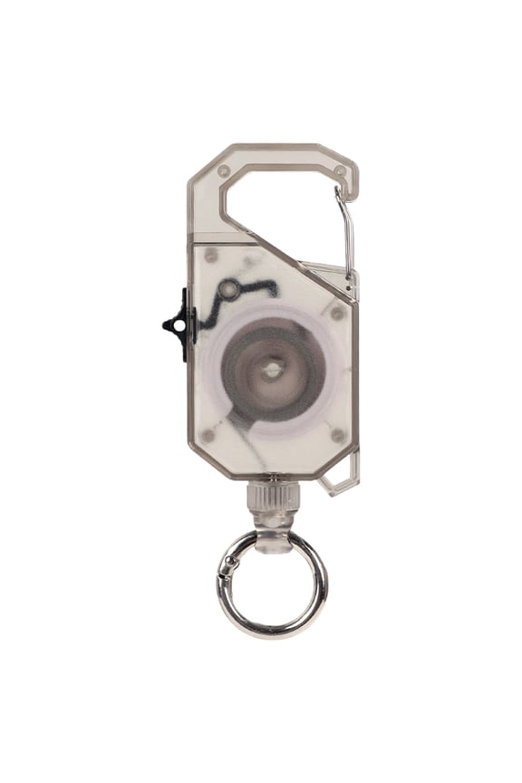 Heavy Duty Retractable Badge Reel - Thickened Retractable Carabiner Keychain with 47" Retractable Cord, Anti-Lost ID Holder for Secure Access Control, Ideal for Outdoor Hiking, 1Pc(Grey,4.6x1.8")