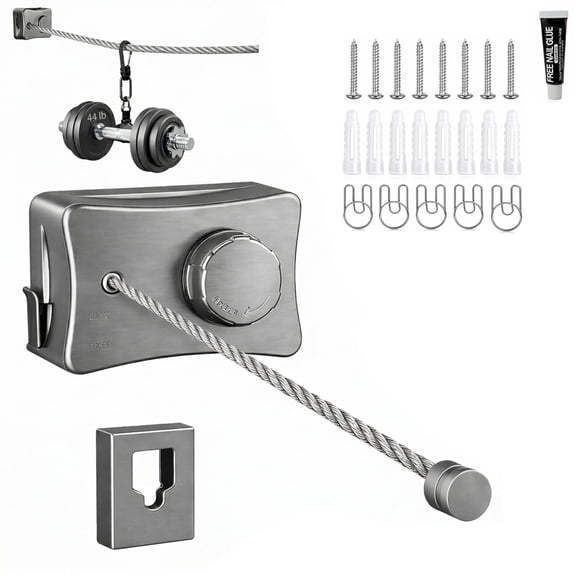 Heavy Duty Retractable Clothesline 200.4in, Non-Sagging Laundry Drying Line Indoor Outdoor Wall Mount Clothes Line
