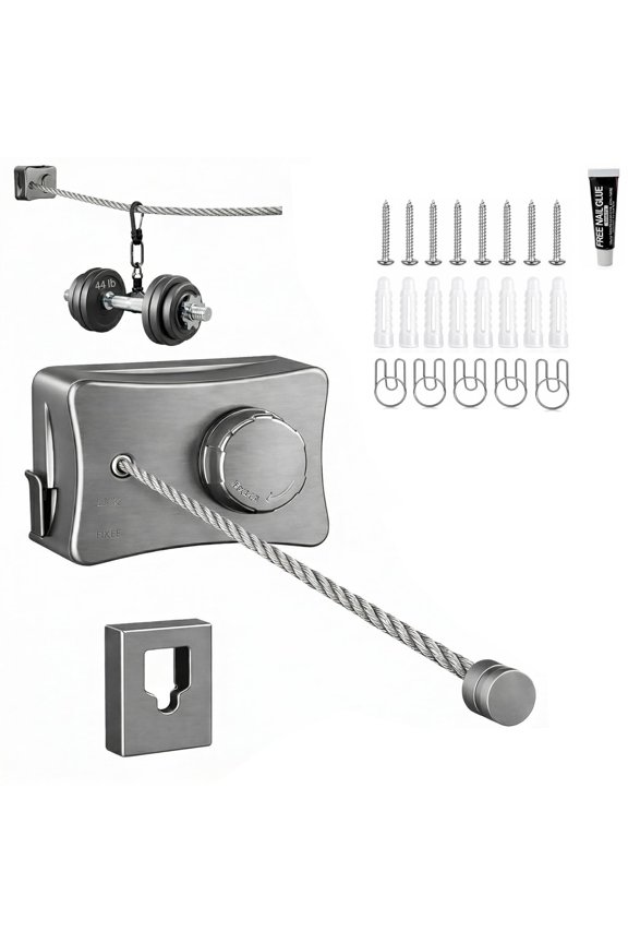 Heavy Duty Retractable Clothesline 200.4in, Non-Sagging Laundry Drying Line Indoor Outdoor Wall Mount Clothes Line