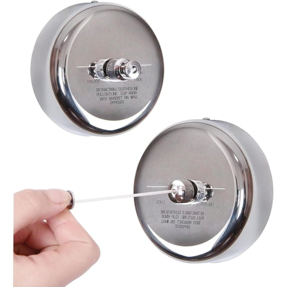 Heavy Duty Retractable Clothesline Indoor Outdoor 2-Pack of Stainless Steel Lines Offers Sturdy, Adjustable Drying Space. Doubles as a Practical Retractable Shower Curtain for Versatile use in Homes