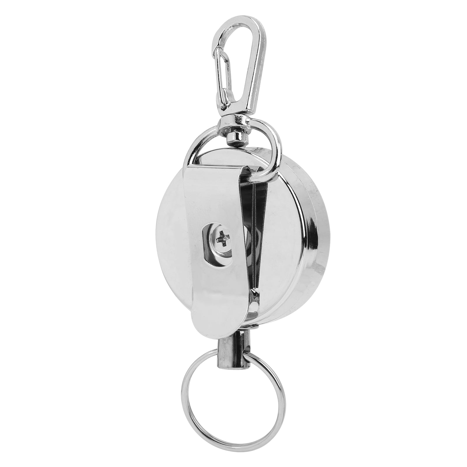 HeavyDuty Retractable Key Chain, Retractable Key Builtin Spring Silver For Daily Life And