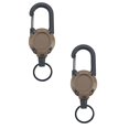 thumbnail image 1 of Heavy Duty Retractable Keychain 2 Pack, Retractable ID Badge Holder Reel, Multitool Carabine Key Holder for Keychain, Badge Holder with 23.6" Steel Cord Key Ring Clip, 8.8 oz, 1 of 4
