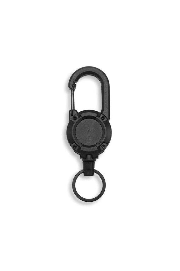 Heavy-Duty Retractable Keychain with Carabiner - Stainless Steel Wire Rope, Anti-Lost Retractable Key Reel