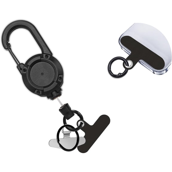 Heavy Duty Retractable Phone Lanyard Tether for iPhone Anti-Theft Spring Strap,Badge Holder Clip/Replacement Strap