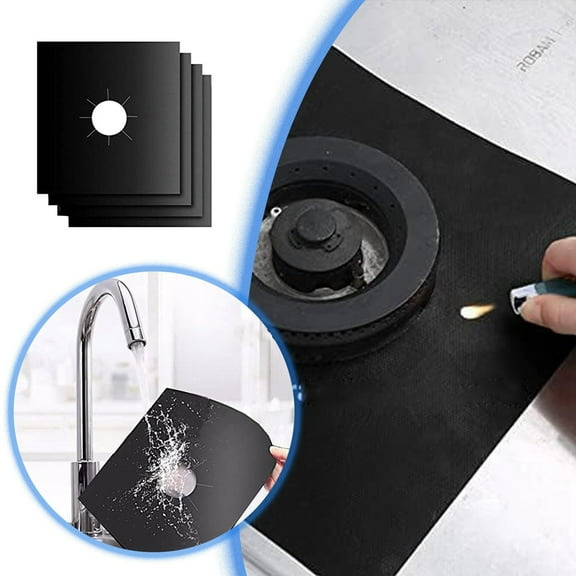 Heavy Duty Reusable Stove Top Protective Mat Set High Temperature Non Stick Grease Guard Kitchen Counter Cover 4PCS