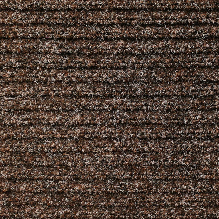 Heavy-Duty Ribbed Indoor/Outdoor Carpet with Rubber Marine Backing - Tuscan Brown - 6' x 10