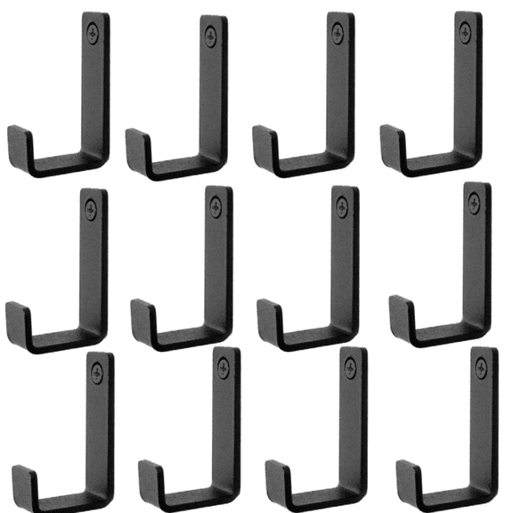 Heavy Duty Robe Hook Retro Wall Hanger Rustproof Hardware for Hanging Coat Towel Clothes, 12pcs Black
