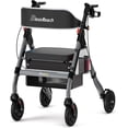 thumbnail image 1 of Heavy Duty Rollator Walker - Aluminum Rolling Walker for Seniors and Adults with Large Seat, Support Up 450 lbs (Grey), 1 of 8