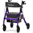 thumbnail image 1 of Heavy Duty Rollator Walker - Aluminum Rolling Walker for Seniors and Adults with Large Seat, Support Up 450 lbs (Purple), 1 of 8