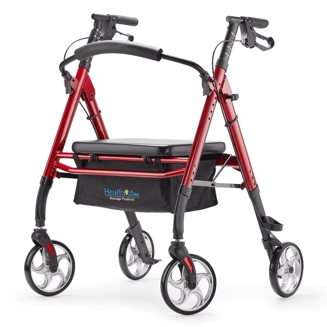 Heavy Duty Rollator Walker Support up 500 lbs by Health Line Massage