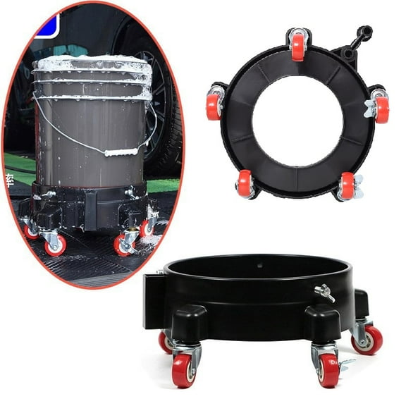 Heavy-Duty Rolling Bucket Dolly with 5 Swivel Casters Removable 5-Gallon Bucket Caddy for Car Washing, Detailing & Cleaning 360 Mobility, 250lb Capacity