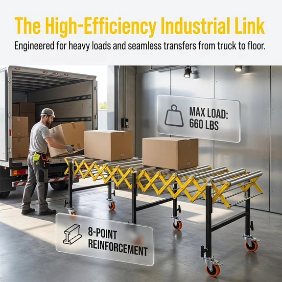 Heavy Duty Rolling Conveyor Belt, 660 lbs Telescopic Conveyor Roller, 24'' Wide 1.5'' Expandable Roller Conveyor, Stainless Steel for Table Saw Woodshop, 23.6 x 24 x 30-50 Inch