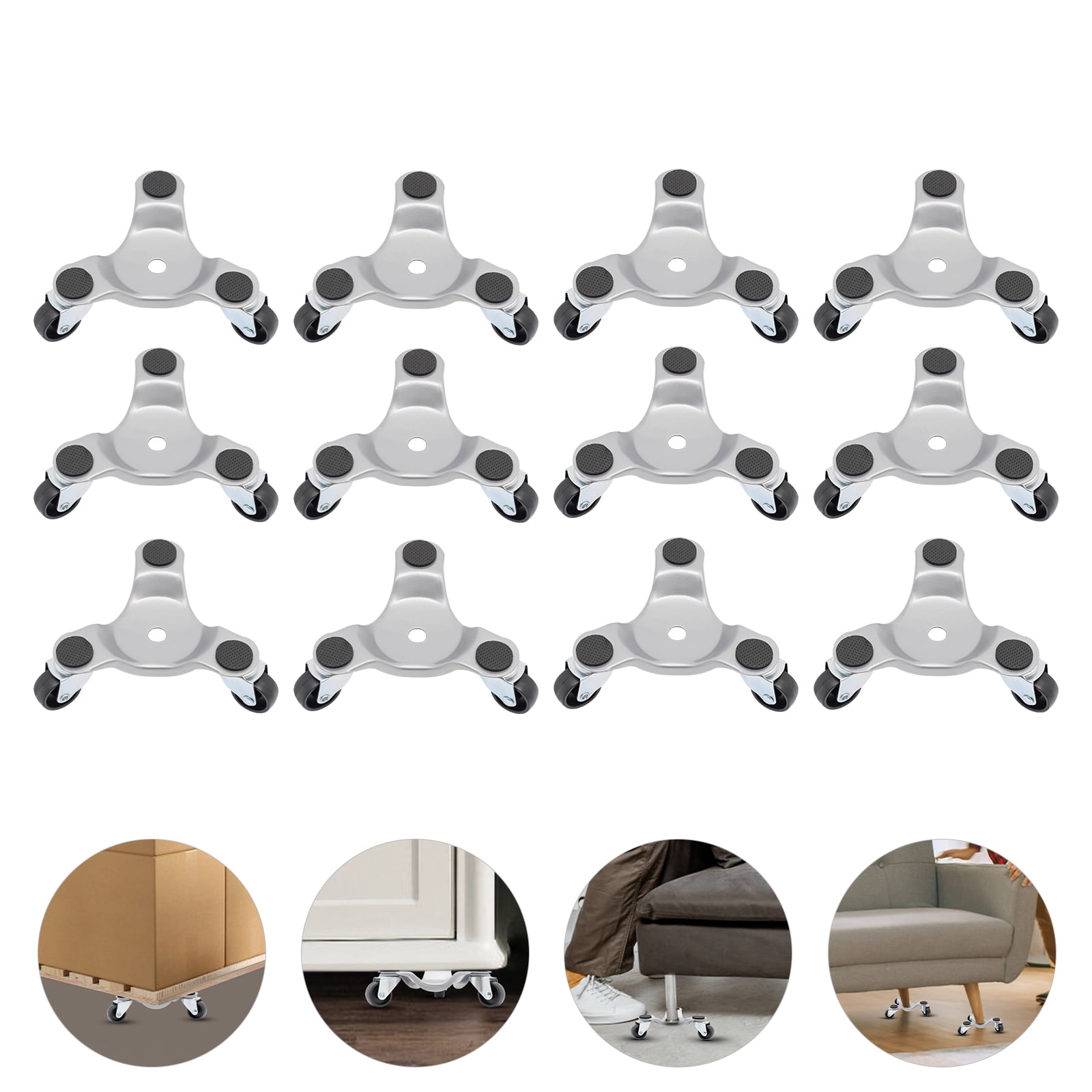 Heavy-Duty Rolling Furniture Dolly with 360° Rotatable Wheels, 661 lbs Capacity, Smooth Surface and Pre-Drilled Hole for Easy Furniture Moving