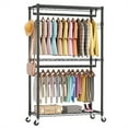 Heavy Duty Rolling Garment Rack, 3 Tiers Adjustable Wire Clothes
