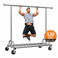 Heavy Duty Rolling Garment Rack,530 lbs Commercial Clothes Rack with ...