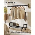 SONGMICS Clothes Rack, Heavy-Duty Rolling Clothing Garment Rack with ...