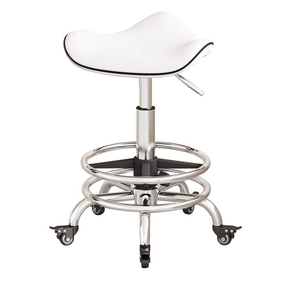 Heavy Duty Rolling Stool Chair with Wheels,Adjustable Tall Shop Stool Ergonomic Office Chair with Footrest,Bar Guitar Studio Medical Vanity High Stools