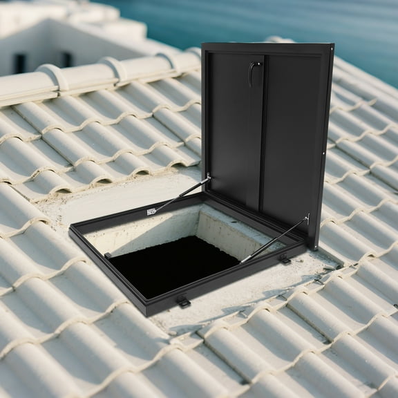 Heavy-Duty Roof Access Panel, 29.5x29.5in Aluminum Alloy Construction, Anti-Corrosion & 90 Opening Angle, Ideal for Hospitals/Airports/Public Facilities
