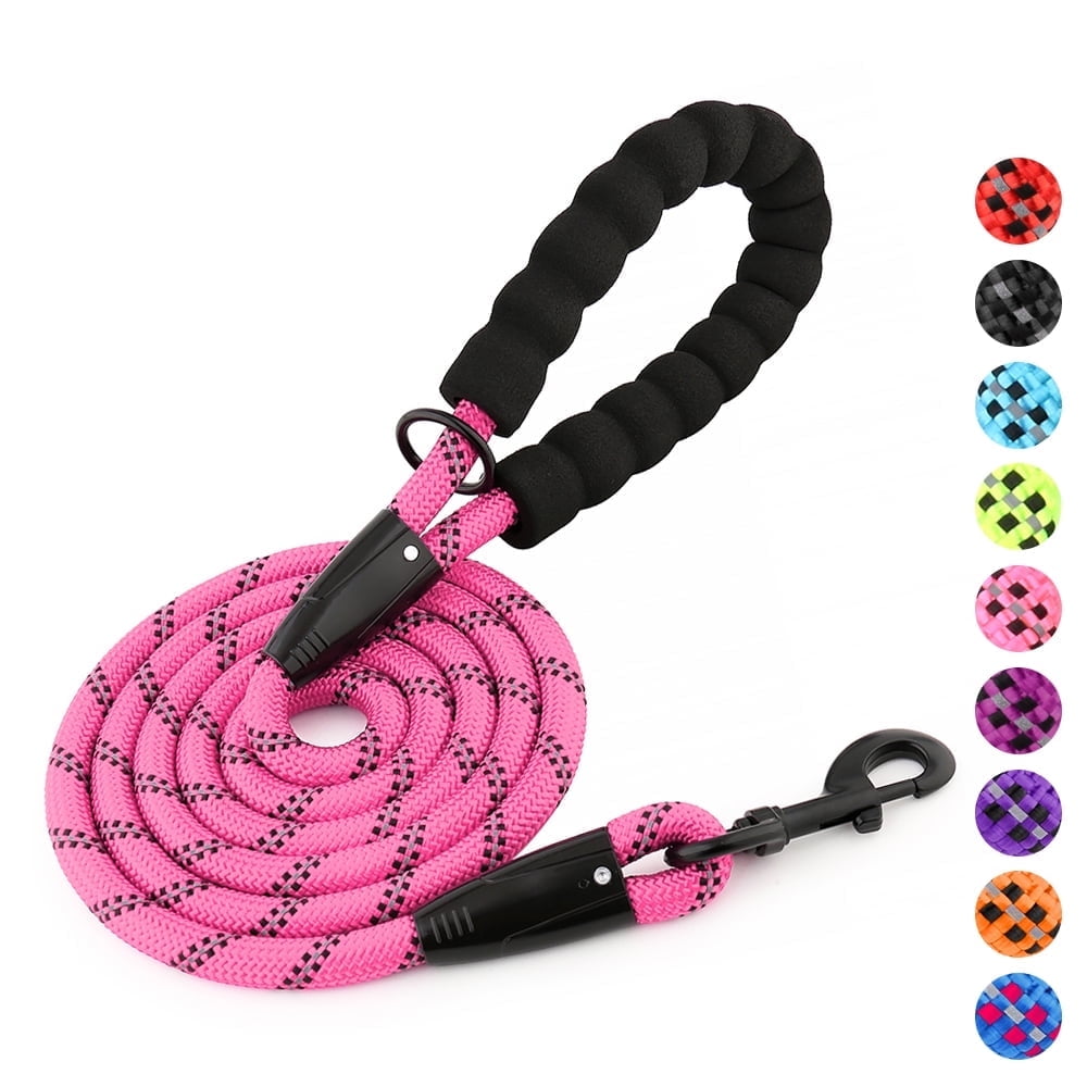 Heavy Duty Rope Dog Leash with Padded Handle, Reflective, 6 FT Long for ...