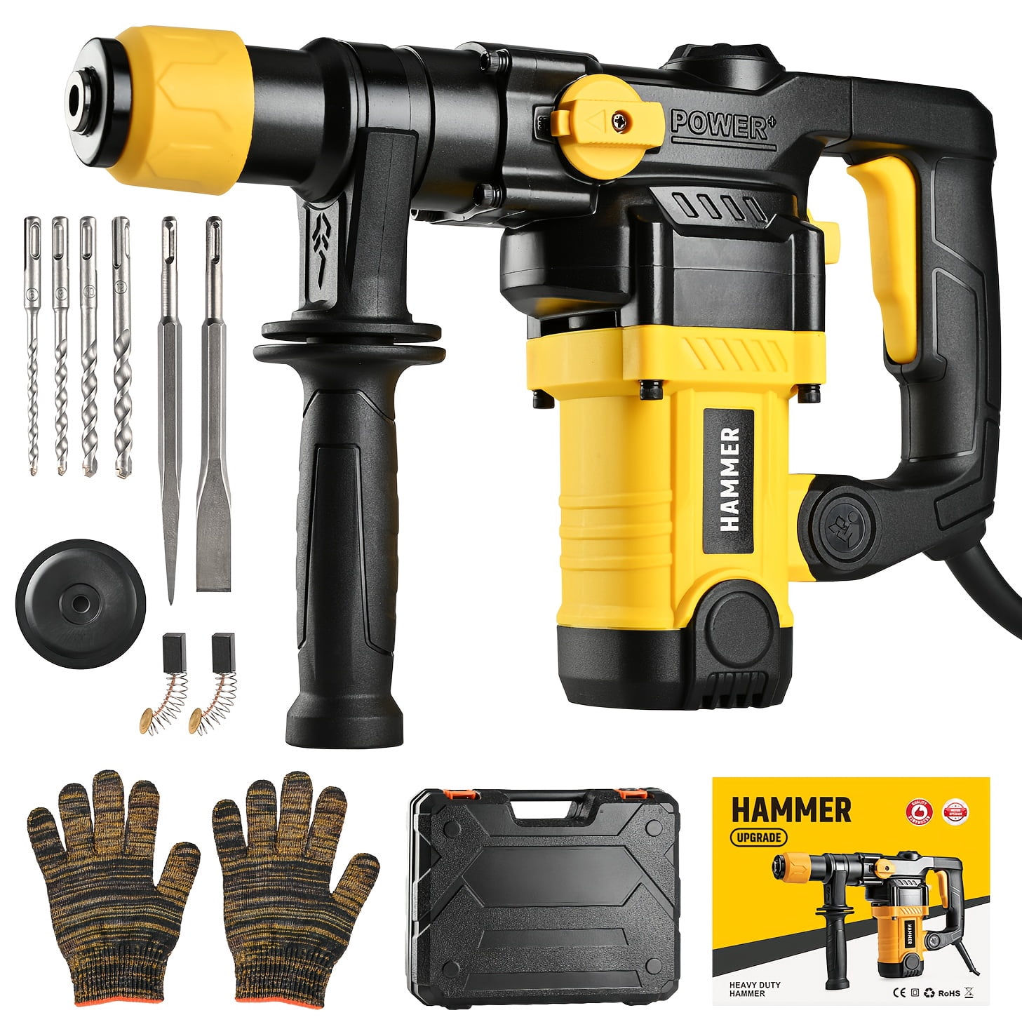 Heavy Duty Rotary Hammer Drill SDS-Plus - Suitable for Concrete/Brick ...