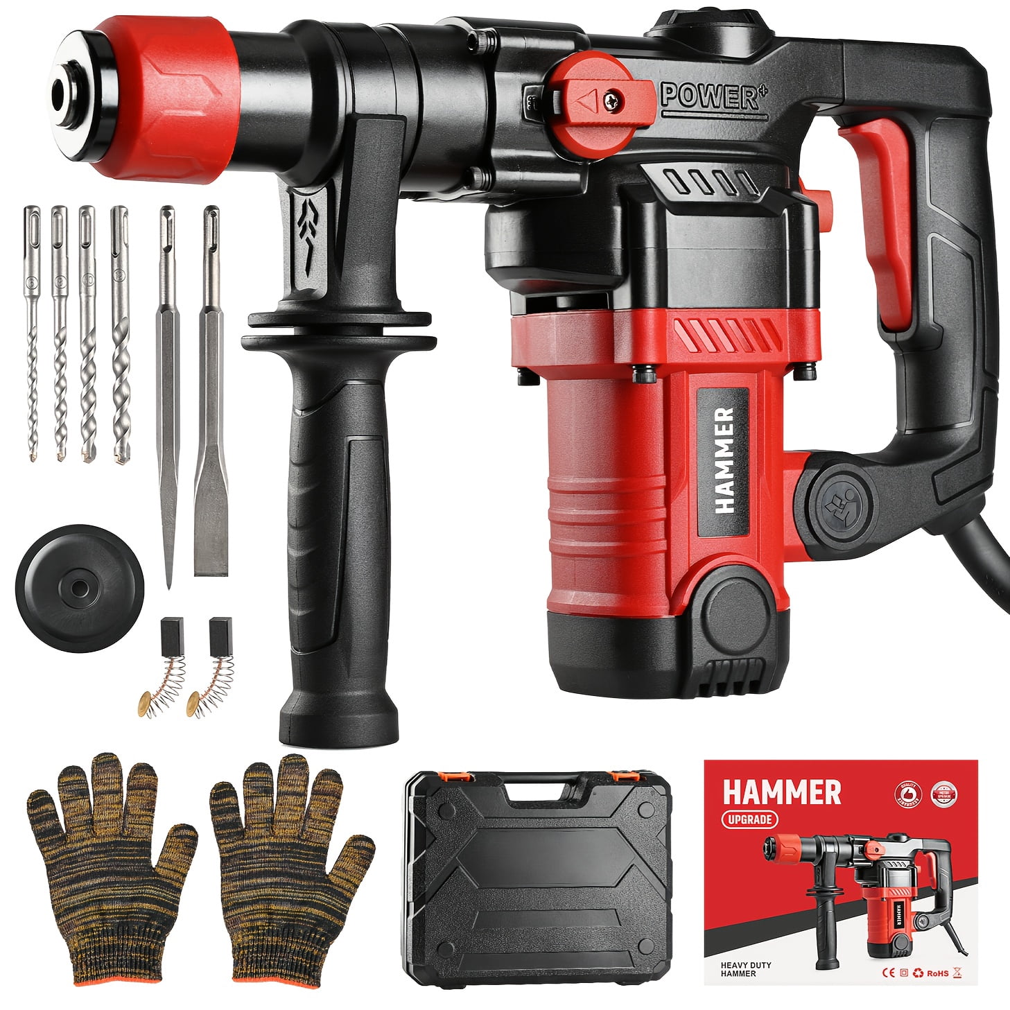 Heavy Duty Rotary Hammer Drill SDS-Plus - Suitable for Concrete/Brick ...