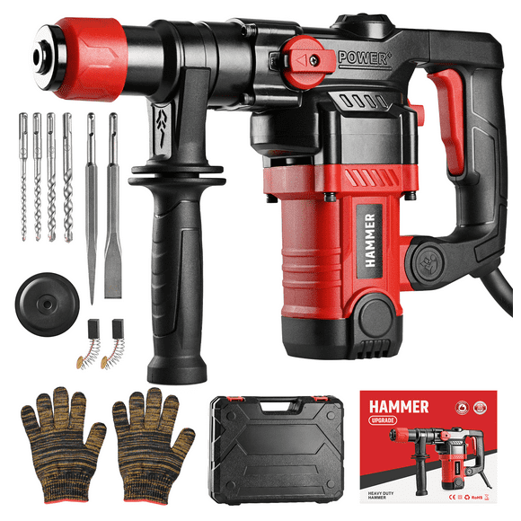 Hammer Drill, 1500 mA, Corded Electric Rotary Hammer, Dual-Mode Multi-force Adjustment, Must-have For Home Decoration And Construction Project